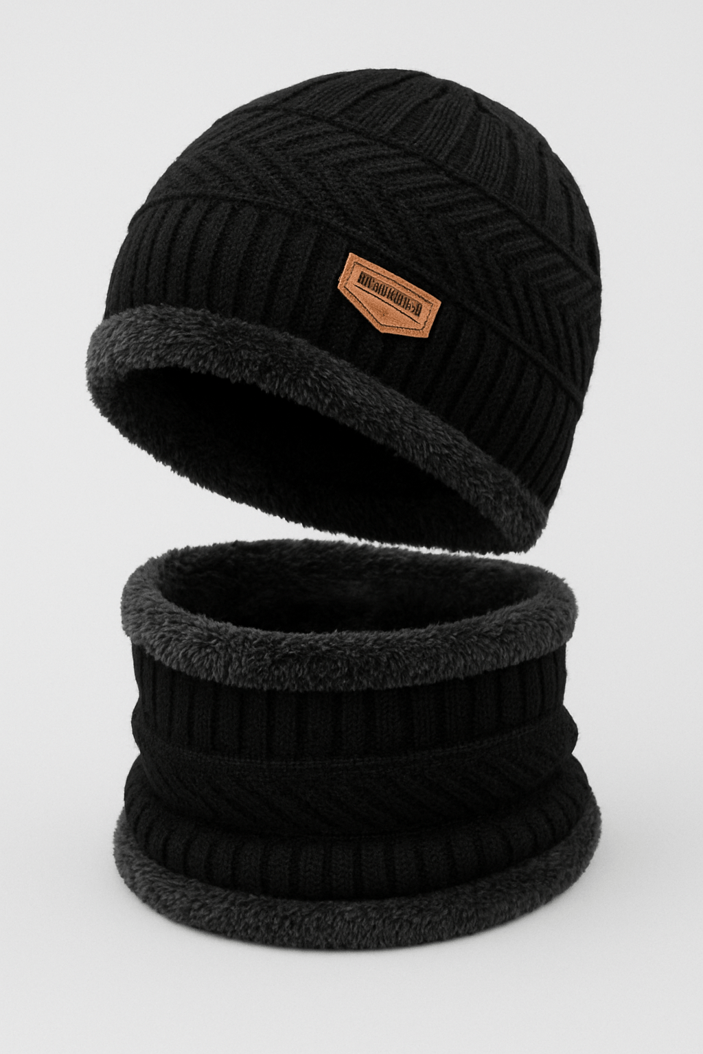 Bonnet & Tour de Cou version Maille et Polaire - shop_mode - pull_hiver - pull_cocooning - pull_automne - gants_chaud